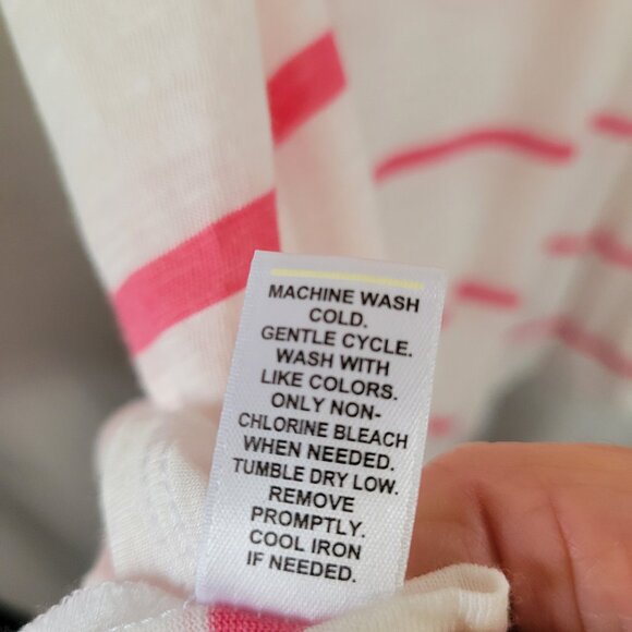 NEW Est. 1946 Top Tunic Pink White Stripe 22/24W ruffle scoop neck feminine NWT - Picture 7 of 8